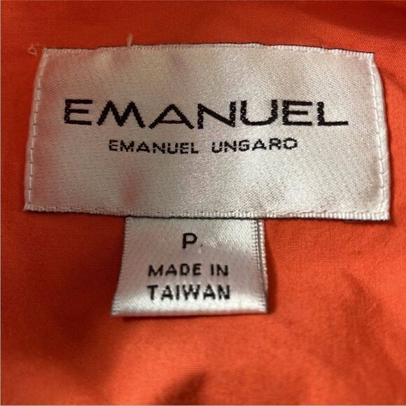 Emanuel Ungaro Womens Orange Long Sleeve Collared Duffle Coat Size Petite - Picture 4 of 10
